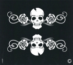 Skulls and roses stensill image